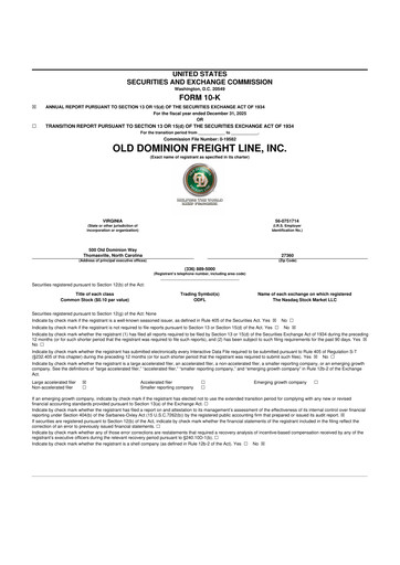Thumbnail Old Dominion Freight Line
 10-K Annual Report 2025