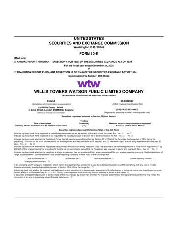 Thumbnail Willis Towers Watson  10-K Annual Report 2025