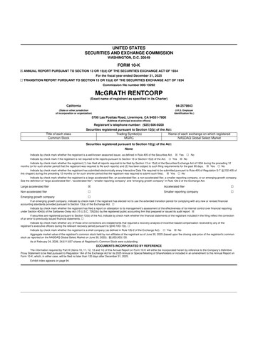 Miniature McGrath RentCorp
 10-K Rapport annuel 2025