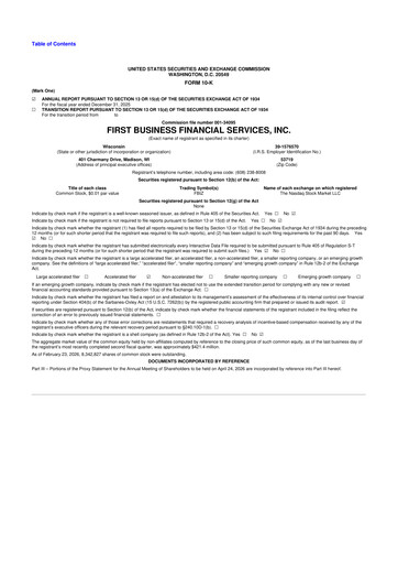 Thumbnail First Business Financial Services 10-K Annual Report 2025