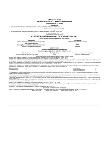Thumbnail Expeditors International 10-K Annual Report 2025