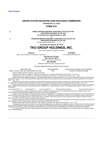 Thumbnail TKO Group Holdings 10-K Annual Report 2025