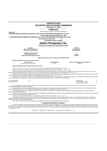 Miniature Soleno Therapeutics 10-K Rapport annuel 2025