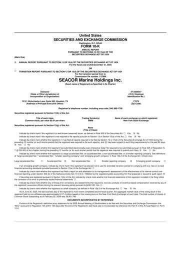 Thumbnail SEACOR Marine 10-K Annual Report 2025