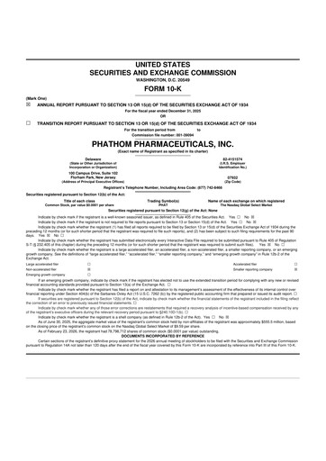 Thumbnail Phathom Pharmaceuticals
 10-K Annual Report 