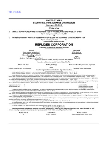 Thumbnail Repligen
 10-K Annual Report 2025