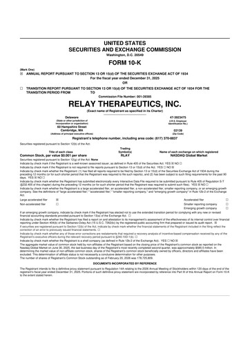 Thumbnail Relay Therapeutics 10-K Annual Report 