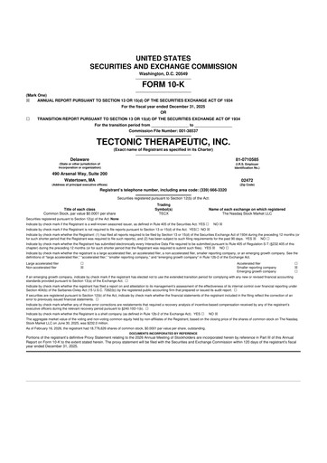 Vorschaubild Tectonic Therapeutic 10-K Jahresbericht 