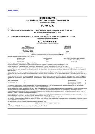 Thumbnail TXO Partners, L.P. 10-K Annual Report 2025