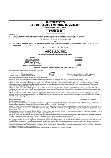 Thumbnail Arcellx 10-K Annual Report 2025