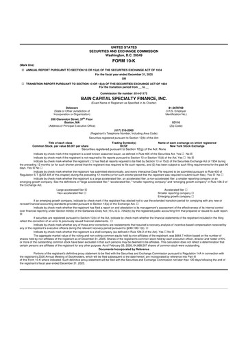 Vorschaubild Bain Capital Specialty Finance
 10-K Jahresbericht 2025