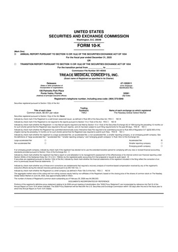 Thumbnail Treace Medical Concepts 10-K Annual Report 2025
