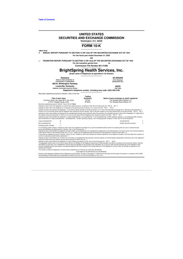 Thumbnail BrightSpring Health Services 10-K Annual Report 2025