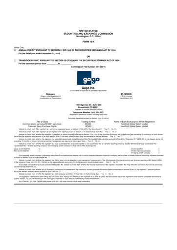 Thumbnail Gogo Inflight Internet
 10-K Annual Report 2025