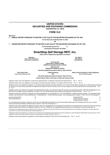 Thumbnail SmartStop Self Storage REIT 10-K Annual Report 2025