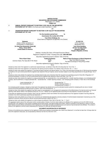 Thumbnail Yum China
 10-K Annual Report 2025