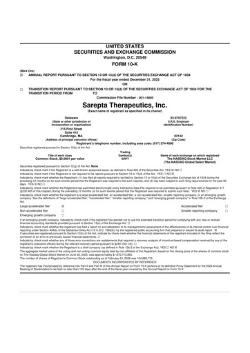 Thumbnail Sarepta Therapeutics
 10-K Annual Report 2025