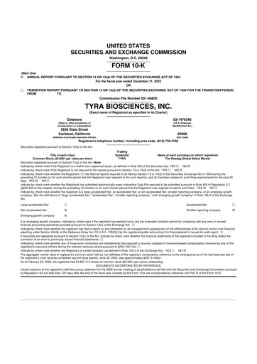 Thumbnail Tyra Biosciences 10-K Annual Report 
