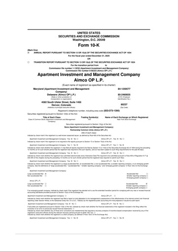 Thumbnail Aimco 10-K Annual Report 
