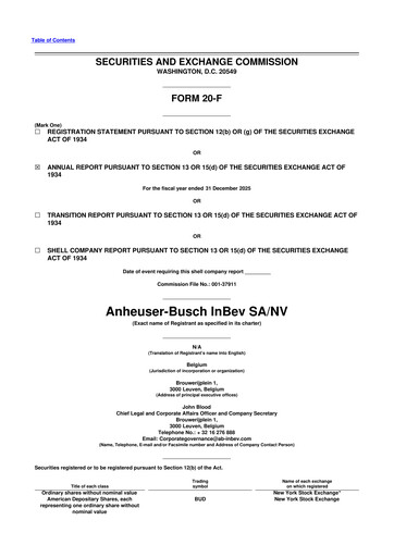 Thumbnail Anheuser-Busch Inbev 20-F Annual Report 2025