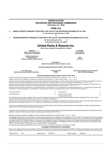 Thumbnail United Parks & Resorts 10-K Annual Report 2025