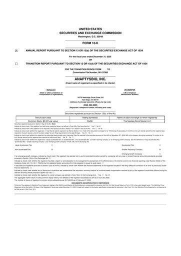 Vorschaubild AnaptysBio 10-K Jahresbericht 2025