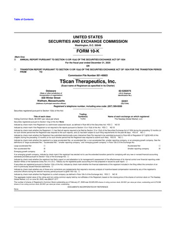 Thumbnail TScan Therapeutics 10-K Annual Report 2025