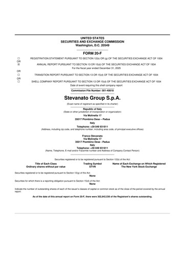 Thumbnail Stevanato Group 20-F Annual Report 2025