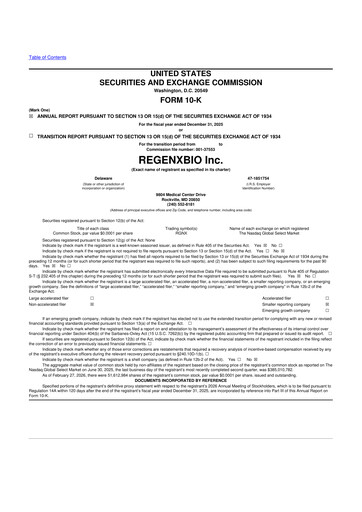 Thumbnail REGENXBIO 10-K Annual Report 