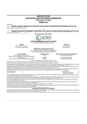 Vorschaubild ACRES Commercial Realty 10-K Jahresbericht 2025