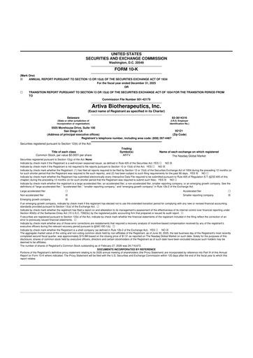 Vorschaubild Artiva Biotherapeutics 10-K Jahresbericht 2025