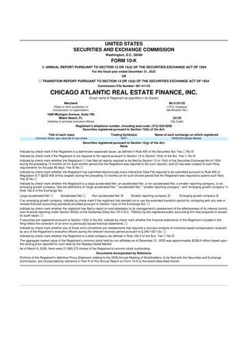 Thumbnail Chicago Atlantic Real Estate Finance 10-K Annual Report 