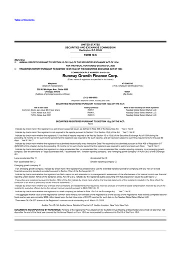 Thumbnail Runway Growth Finance 10-K Annual Report 2025