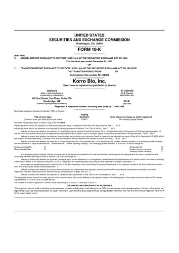 Thumbnail Korro Bio 10-K Annual Report 2025