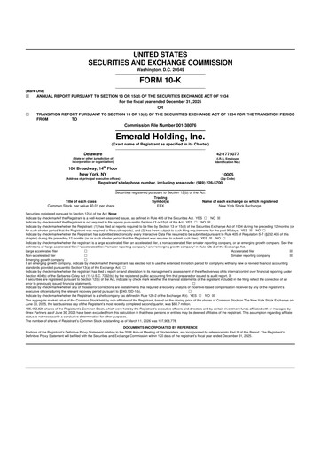 Thumbnail Emerald Holding 10-K Annual Report 2025