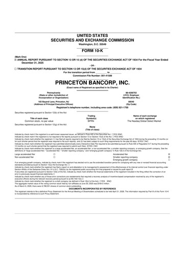 Thumbnail Princeton Bancorp 10-K Annual Report 2025