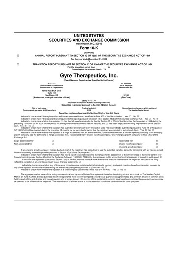 Vorschaubild Gyre Therapeutics 10-K Jahresbericht 