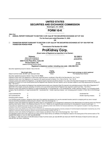 Thumbnail ProKidney 10-K Annual Report 