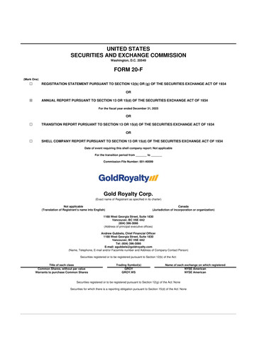 Miniature Gold Royalty Corp 20-F Rapport annuel 2025