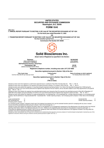 Thumbnail Solid Biosciences
 10-K Annual Report 