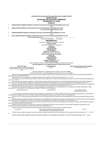 Miniature NuCana
 20-F Rapport annuel 2025