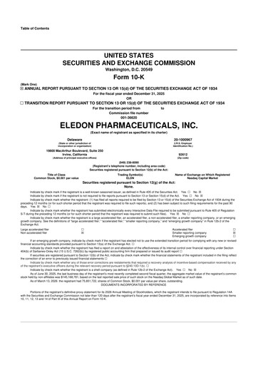 Vorschaubild Eledon Pharmaceuticals 10-K Jahresbericht 
