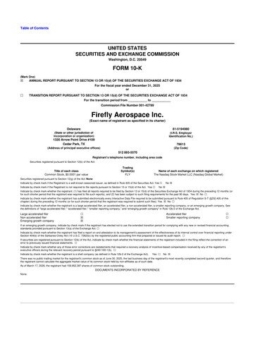 Thumbnail Firefly Aerospace 10-K Annual Report 2025