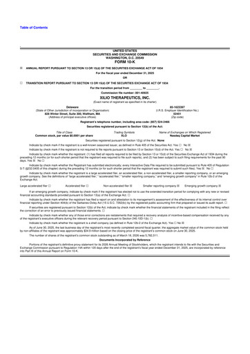 Thumbnail Xilio Therapeutics 10-K Annual Report 2025