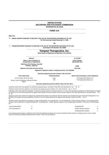 Thumbnail Tempest Therapeutics 10-K Annual Report 2025