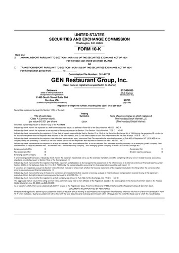 Thumbnail GEN Restaurant Group 10-K Annual Report 2025
