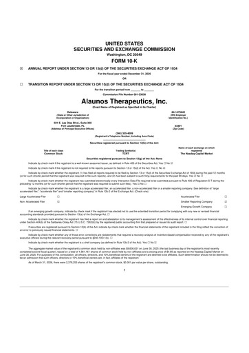 Thumbnail Alaunos Therapeutics 10-K Annual Report 2025