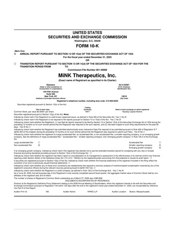 Vorschaubild MiNK Therapeutics 10-K Jahresbericht 
