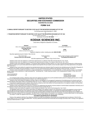 Thumbnail Kodiak Sciences
 10-K Annual Report 