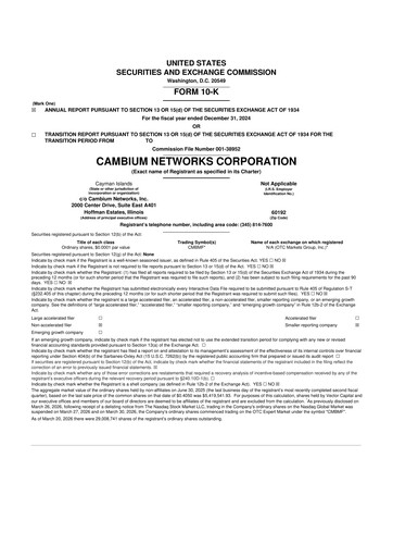 Thumbnail Cambium Networks 10-K Annual Report 
